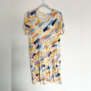 Colorful Abstract Print Women's Summer Dress